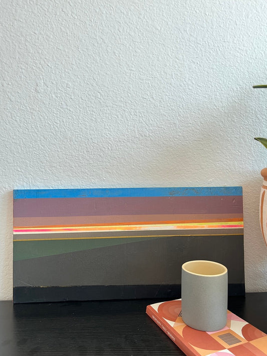 Horizon ll - 9" x 19" x 1/2" Latex and acrylic on salvaged wood panel