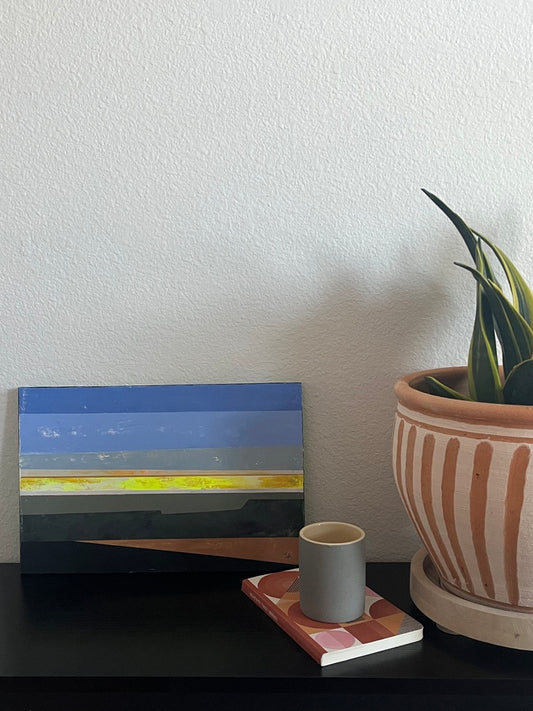 Horizon iV - 9 3/4" x 15 1/4" x 3/4" Acrylic on salvaged particle board