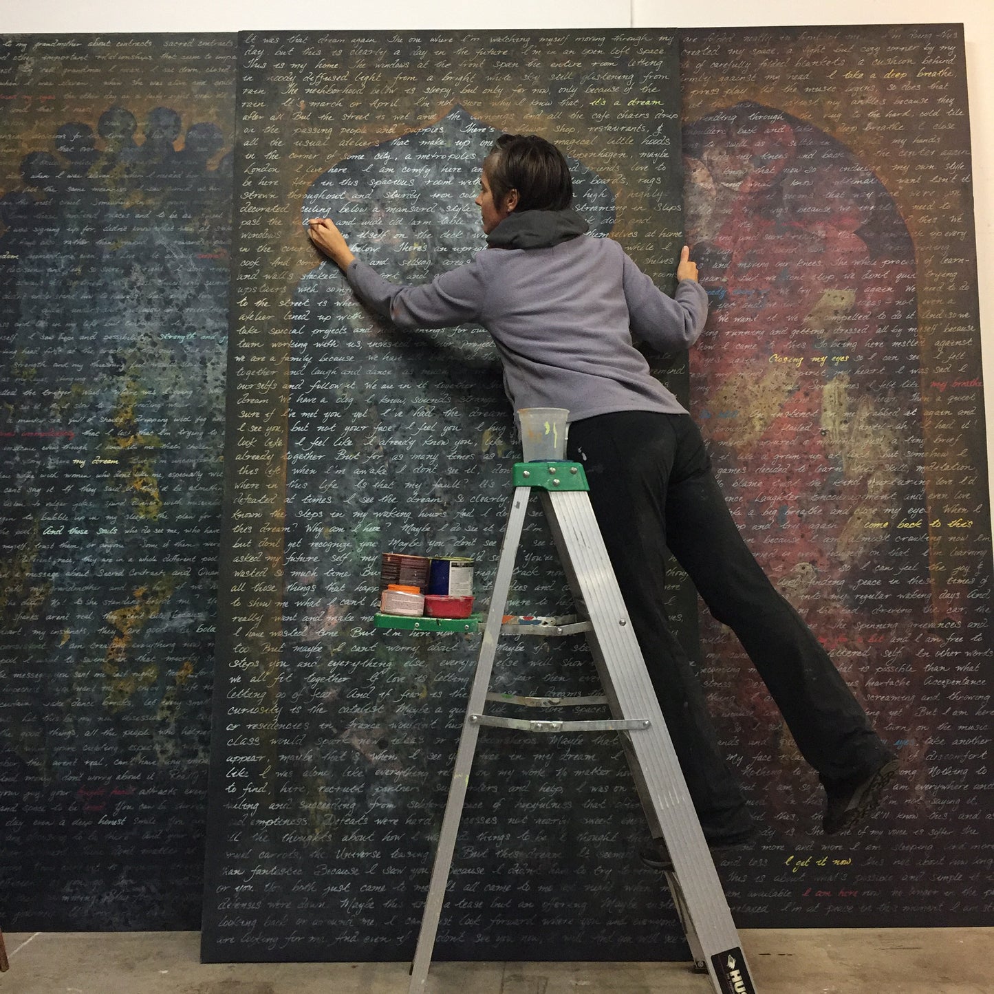 Be Still - 96" x 48" x 2" - Mixed media on panel