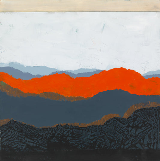 Torn Landscape - 15" x 15" - latex and acrylic on reclaimed wood
