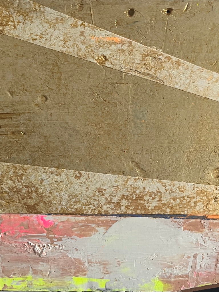 Horizon V -  4 7/8 x 9 1/8" x 1/2"  Acrylic on salvaged wood panel