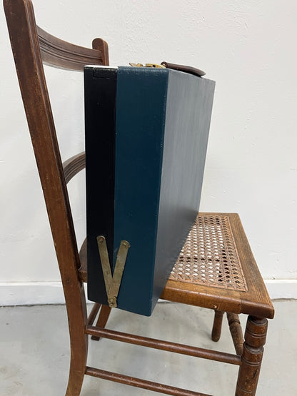 The Pali - mixed media on vintage en plein air artist box with marbled lining