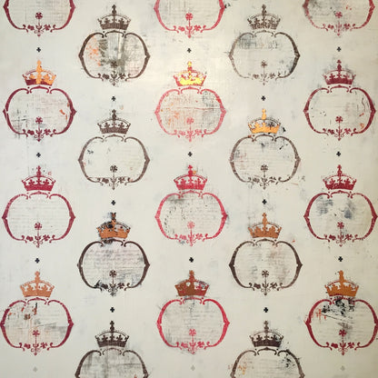 Crowns - 60" x 48" - latex and copper foil on reclaimed plywood