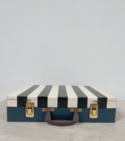 The Pali - mixed media on vintage en plein air artist box with marbled lining