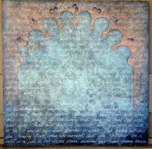 Calistoga Arch - 48" x 48" - latex and paint pen on reclaimed play wood