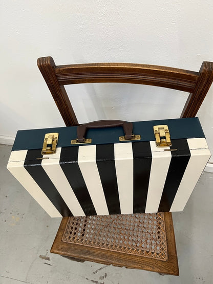 The Pali - mixed media on vintage en plein air artist box with marbled lining