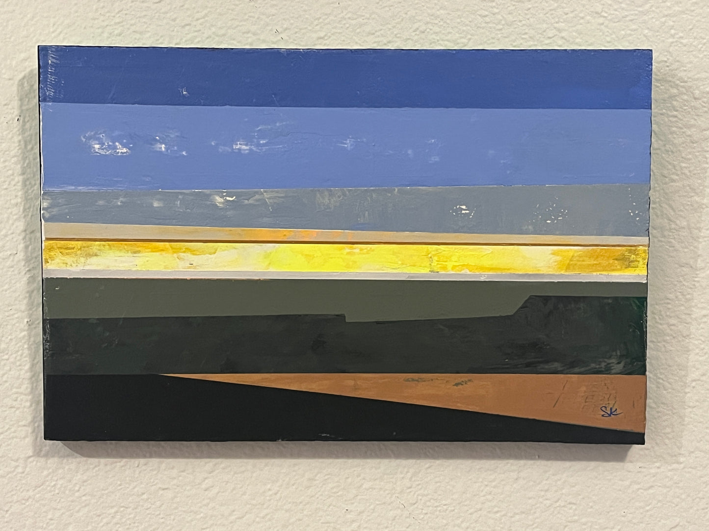 Horizon iV -  9 3/4" x 15 1/4" x 3/4"  Acrylic on salvaged particle board