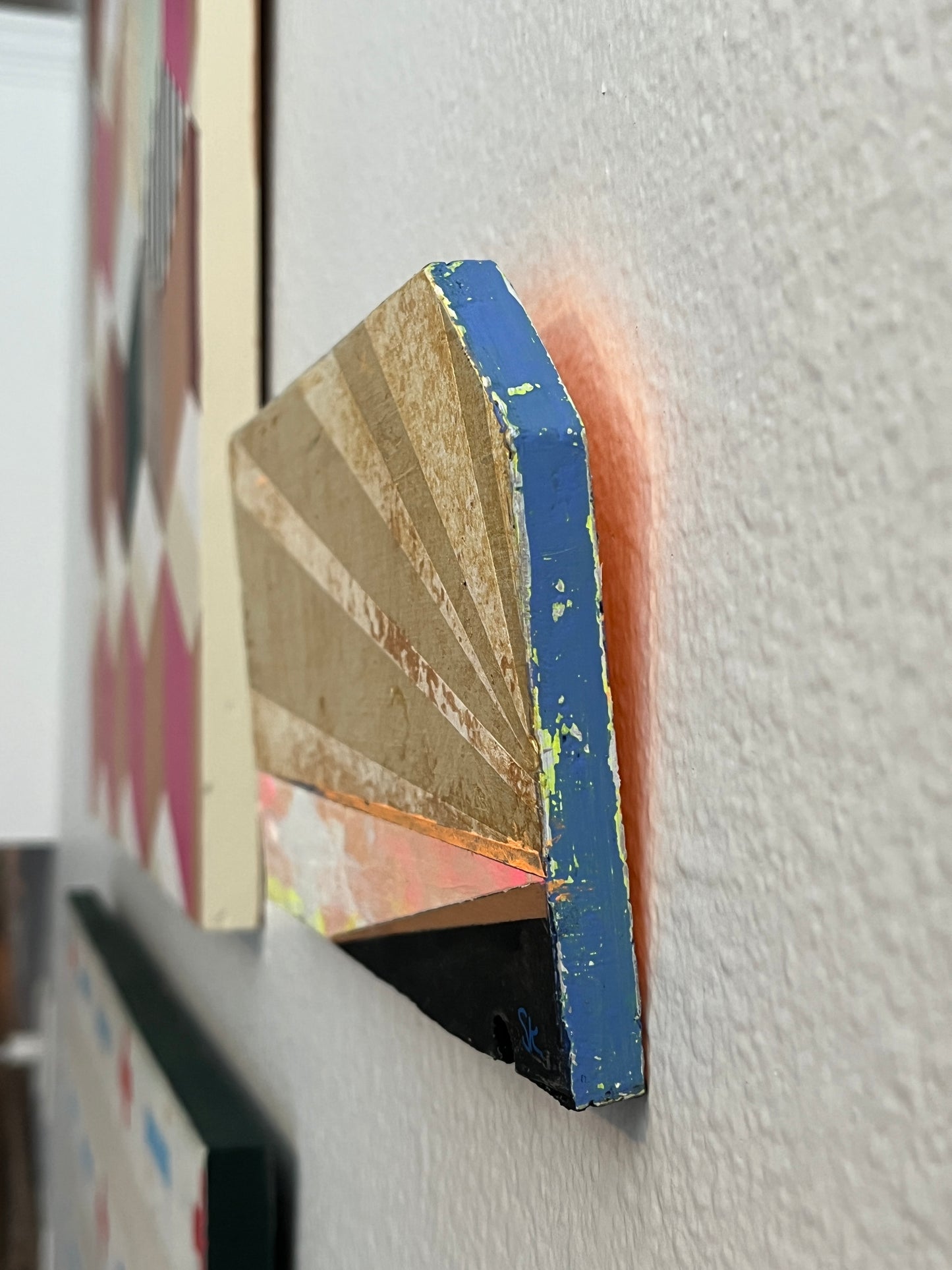 Horizon V -  4 7/8 x 9 1/8" x 1/2"  Acrylic on salvaged wood panel