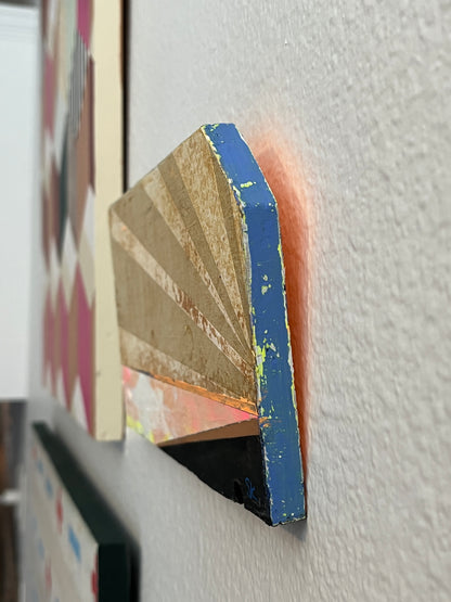 Horizon V -  4 7/8 x 9 1/8" x 1/2"  Acrylic on salvaged wood panel