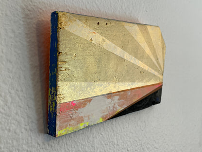 Horizon V -  4 7/8 x 9 1/8" x 1/2"  Acrylic on salvaged wood panel