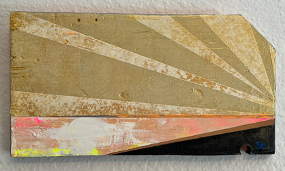 Horizon V -  4 7/8 x 9 1/8" x 1/2"  Acrylic on salvaged wood panel
