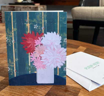 Floral Variety Notecards - set of 5,   6 1/4" x 4 1/5",  satin finish image, blank matte finish inside