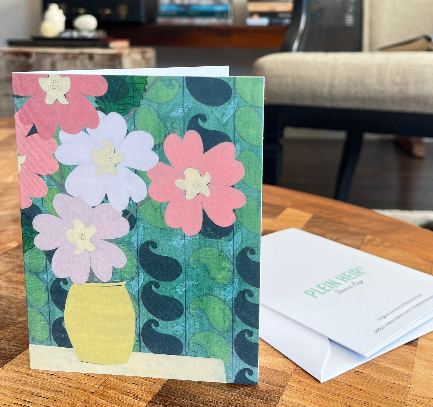 Floral Variety Notecards - set of 5,   6 1/4" x 4 1/5",  satin finish image, blank matte finish inside