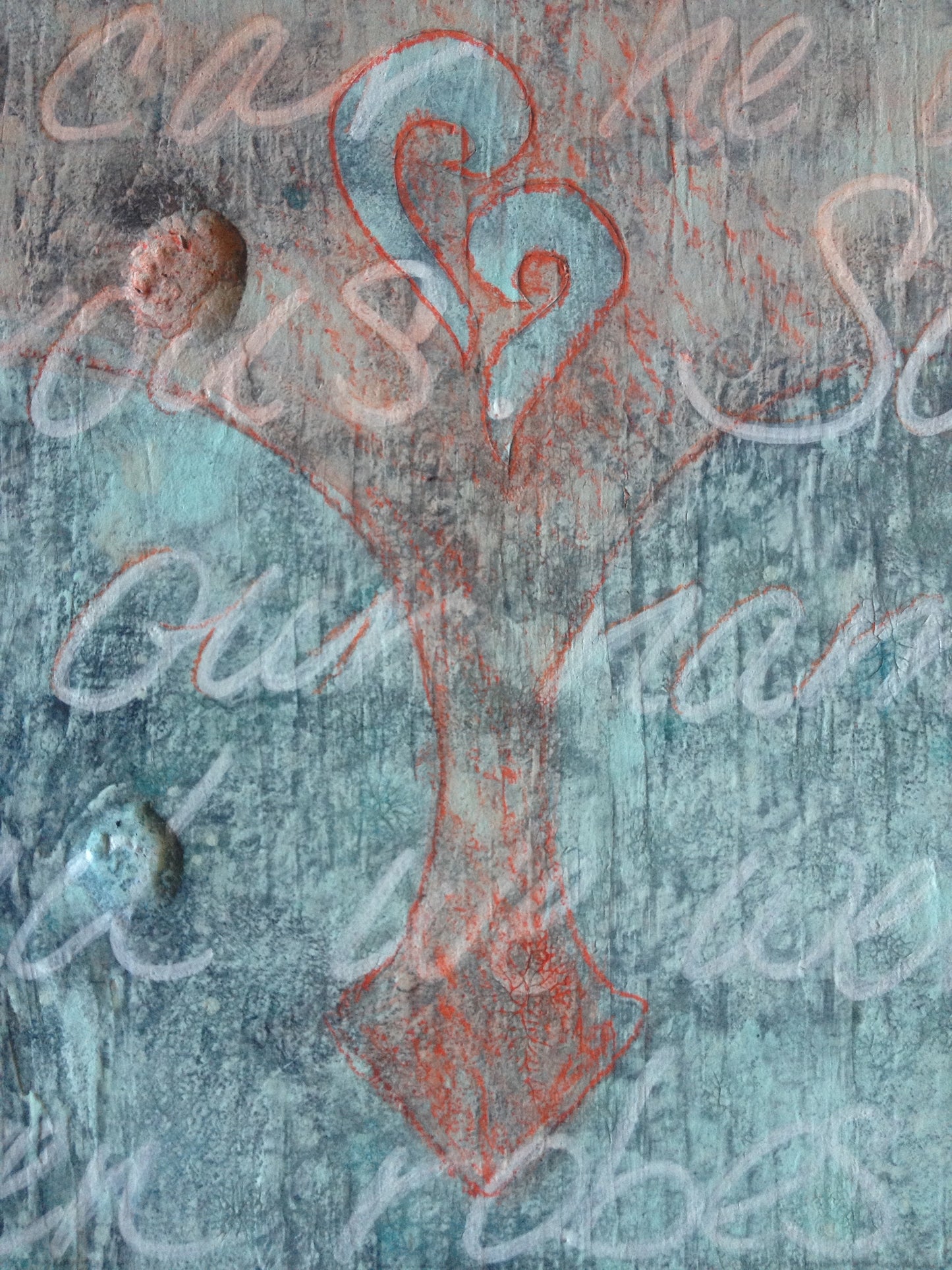 Calistoga Arch - 48" x 48" - latex and paint pen on reclaimed play wood