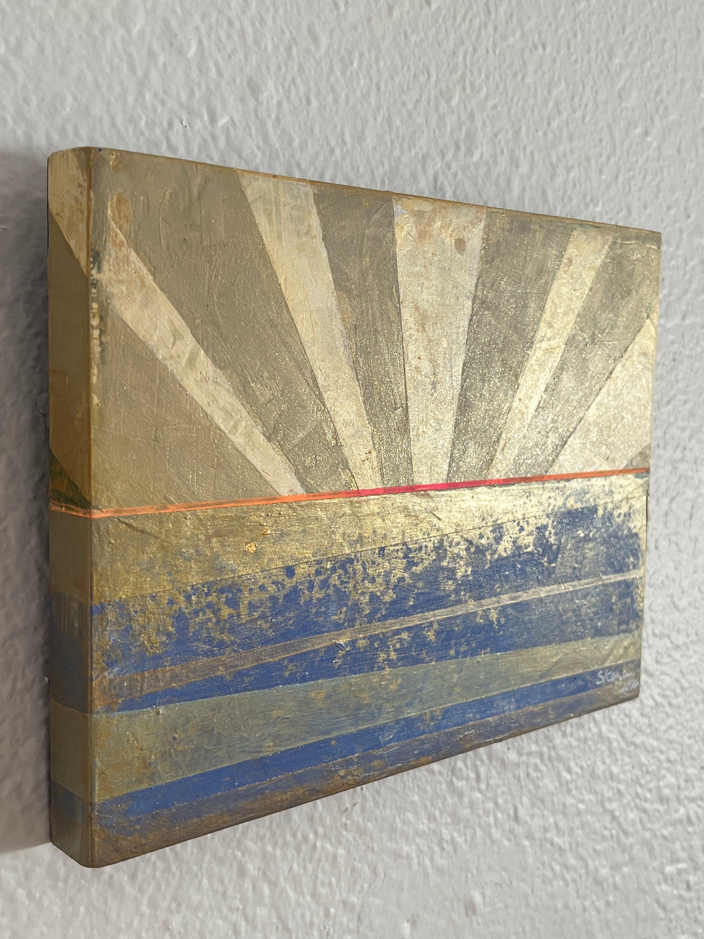 Horizon -  6" x 8" x 1 3/4"  Latex and acrylic on wood panel