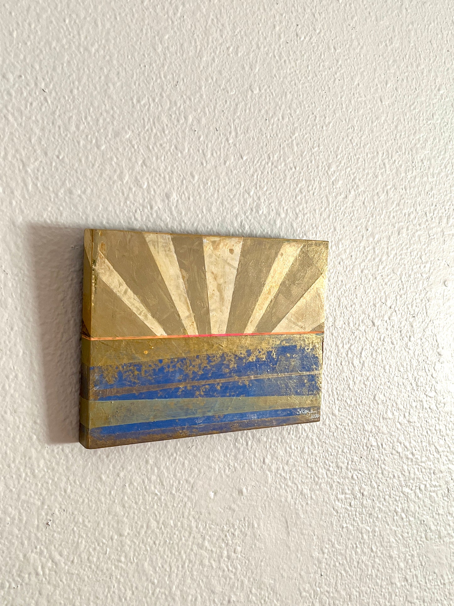 Horizon -  6" x 8" x 1 3/4"  Latex and acrylic on wood panel