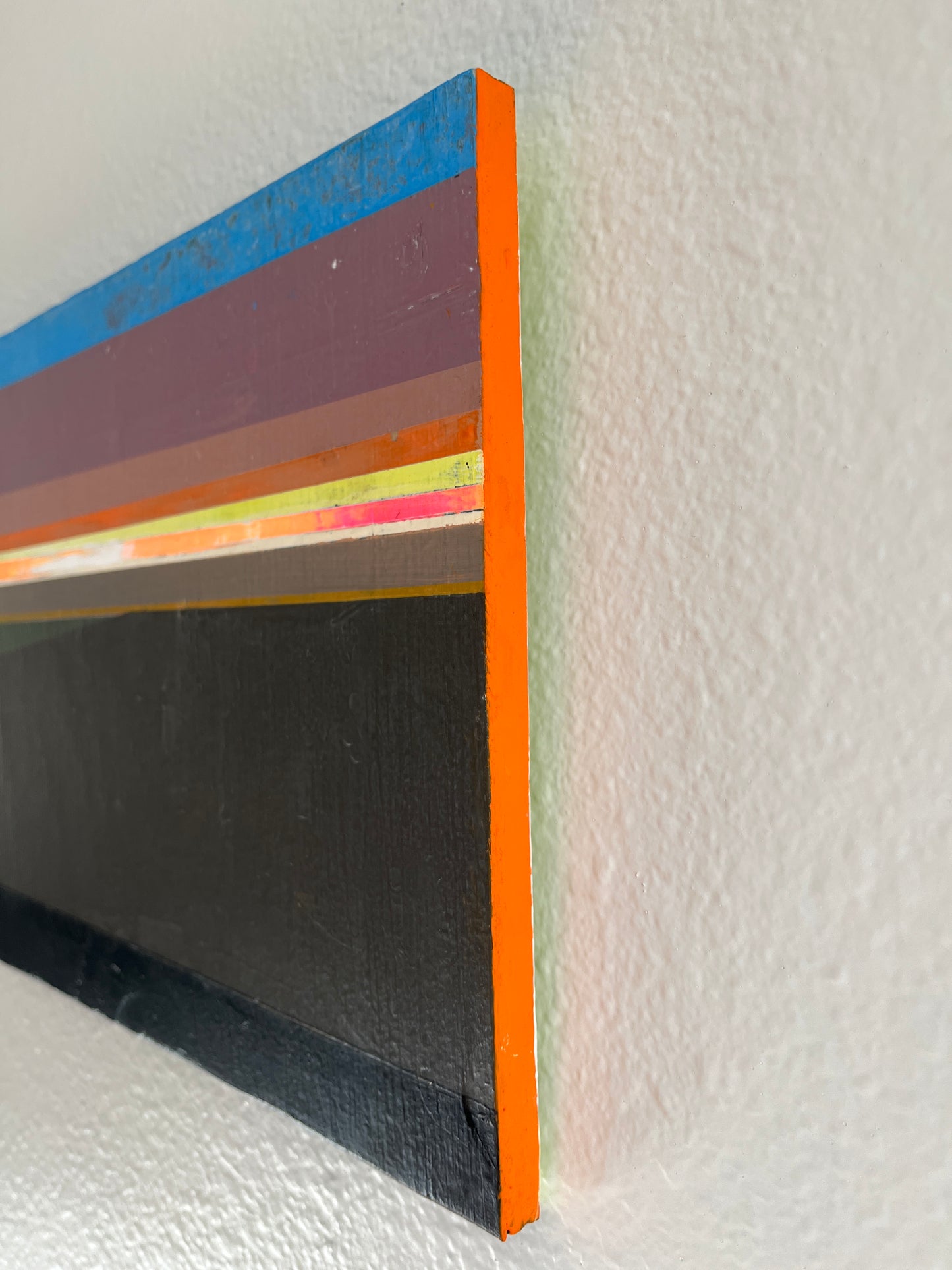 Horizon ll  -  9" x 19" x 1/2"  Latex and acrylic on salvaged wood panel