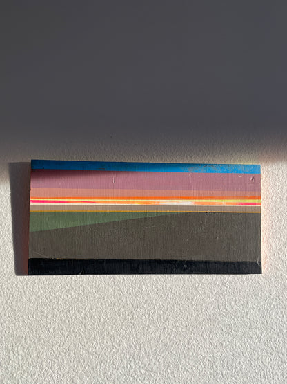 Horizon ll  -  9" x 19" x 1/2"  Latex and acrylic on salvaged wood panel