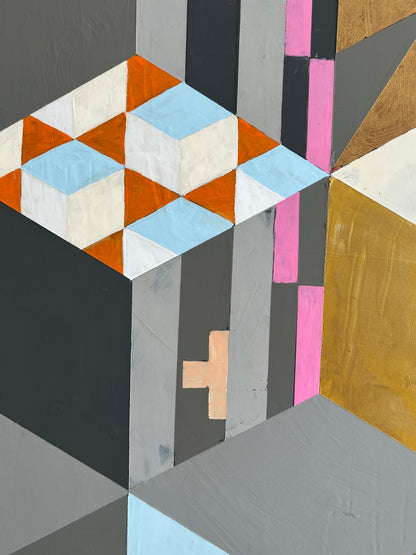 See Me  -  24" x 20" x 3/4"  -  Latex and acrylic on salvaged wood panel