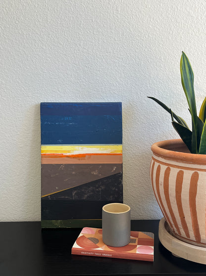 Horizon lll   15 1/2" x 10" x 3/4"  Latex and acrylic on salvaged particle board