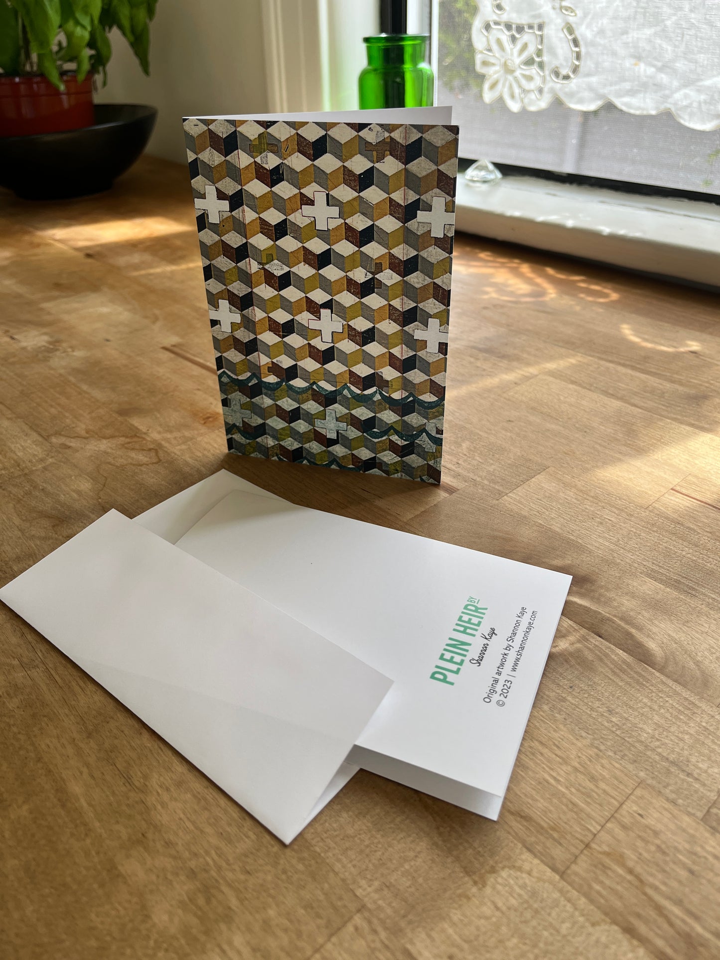 Falling Cubes Variety Notecards - set of 5,   6 1/4" x 4 1/5",  satin finish image, blank matte finish inside (Copy)