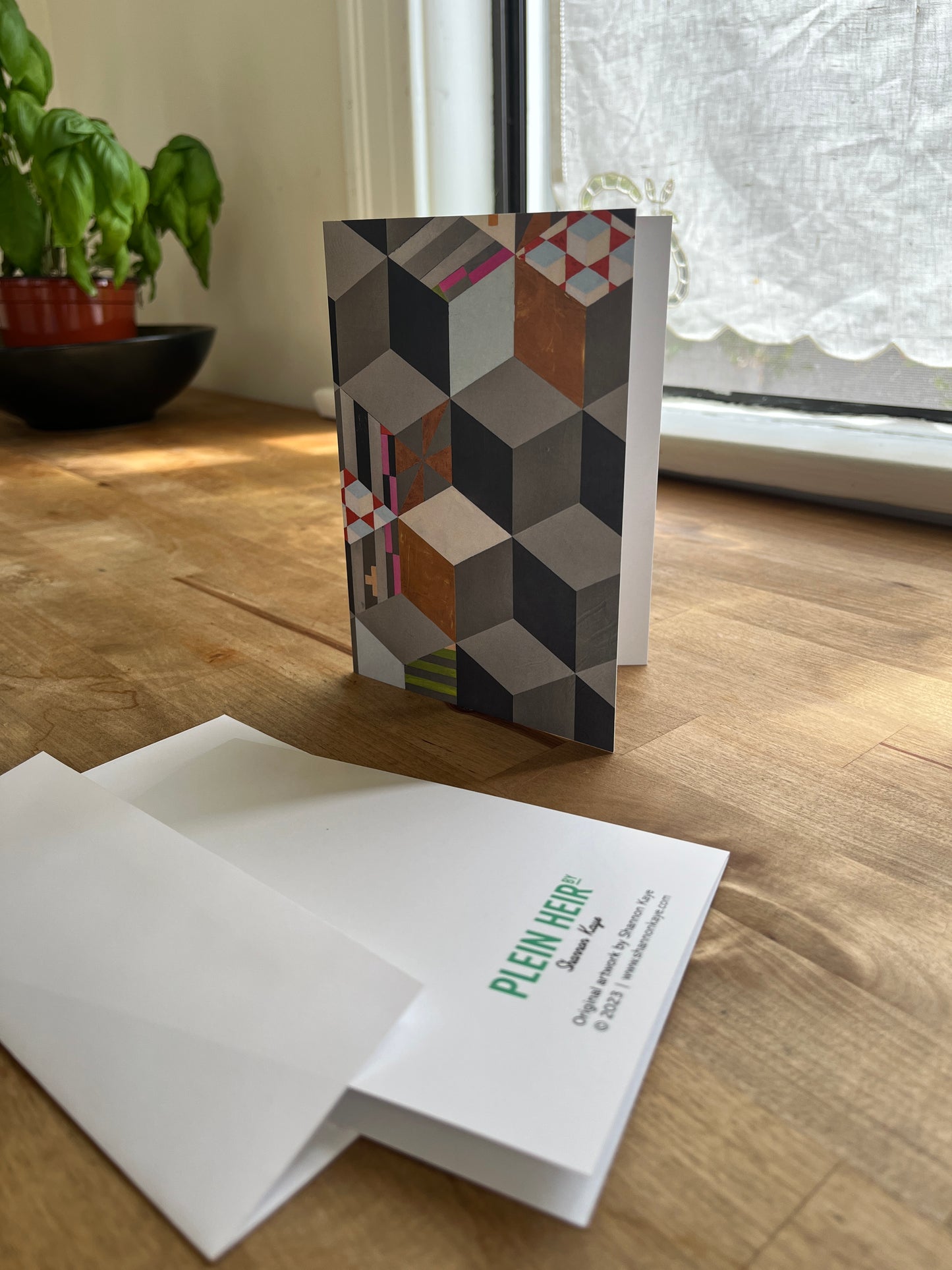 Falling Cubes Variety Notecards - set of 5,   6 1/4" x 4 1/5",  satin finish image, blank matte finish inside (Copy)