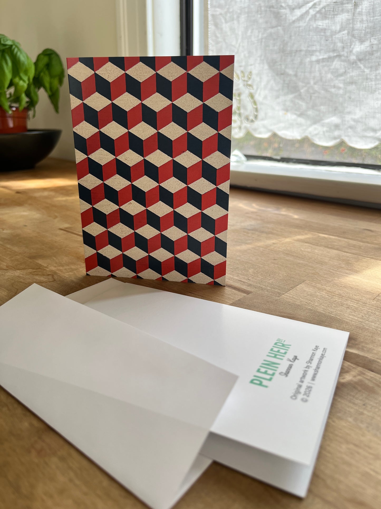 Falling Cubes Variety Notecards - set of 5,   6 1/4" x 4 1/5",  satin finish image, blank matte finish inside (Copy)