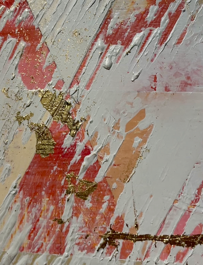 Gilded Horse- 19.5" x 16" - gold leaf, latex, and acrylic on reclaimed plywood