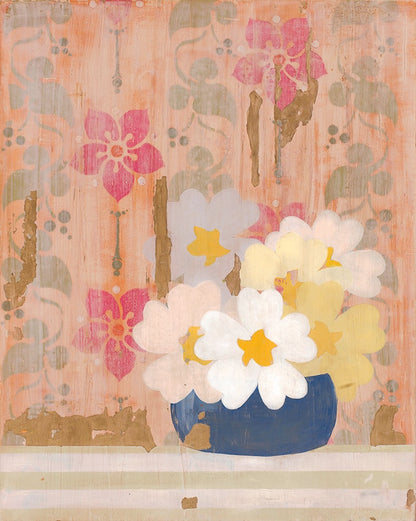Faded Wallpaper Notecards - set of 5,   6 1/4" x 4 1/5",  satin finish image, blank matte finish inside