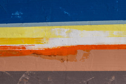 Horizon lll   15 1/2" x 10" x 3/4"  Latex and acrylic on salvaged particle board