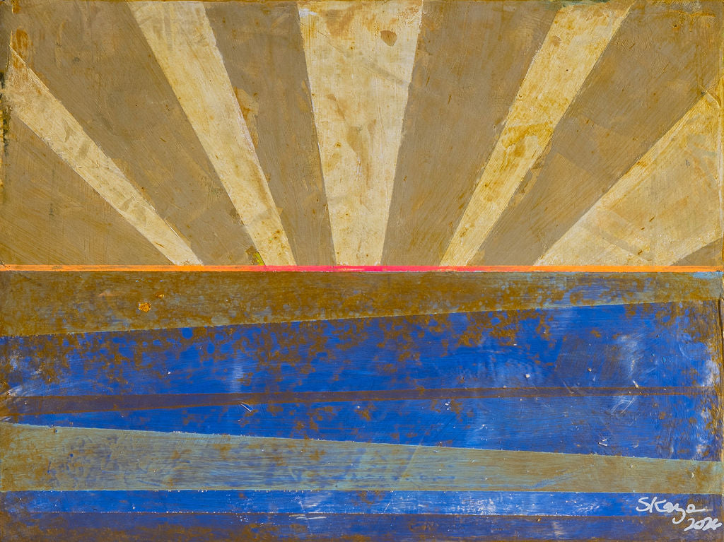 Horizon -  6" x 8" x 1 3/4"  Latex and acrylic on wood panel